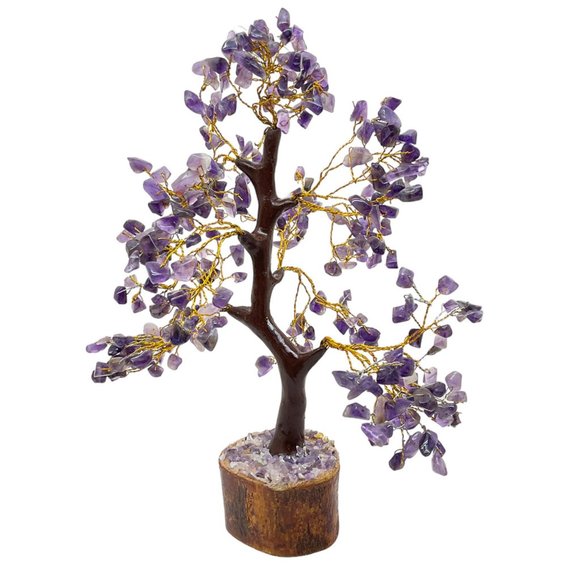 Amethyst Chakra Healing Crystal Bonsai Money Tree - 9" for Spiritual Feng Shui - Picture 4 of 7